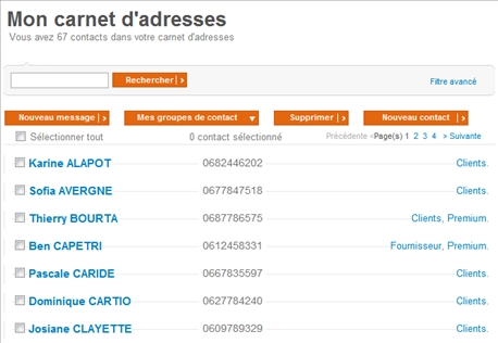 Carnet d'adresses