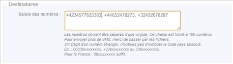 SMS Internationaux