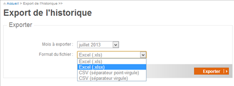Export de fichier