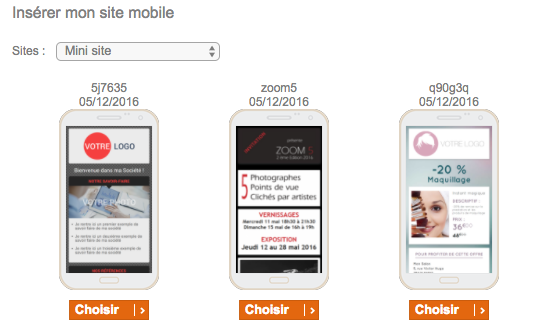 Site web mobile