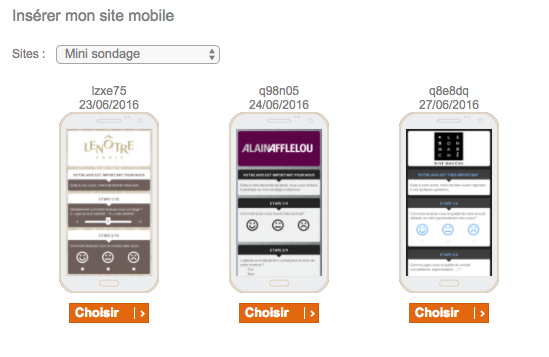 Sondage mobile