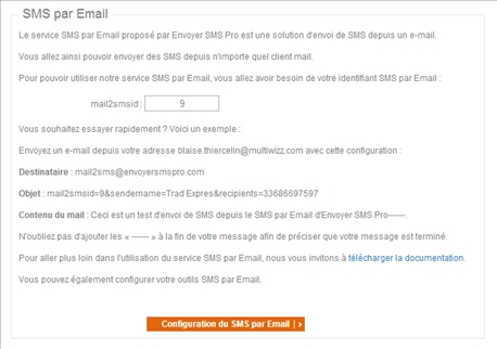 SMS par Email