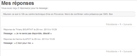SMS reponse